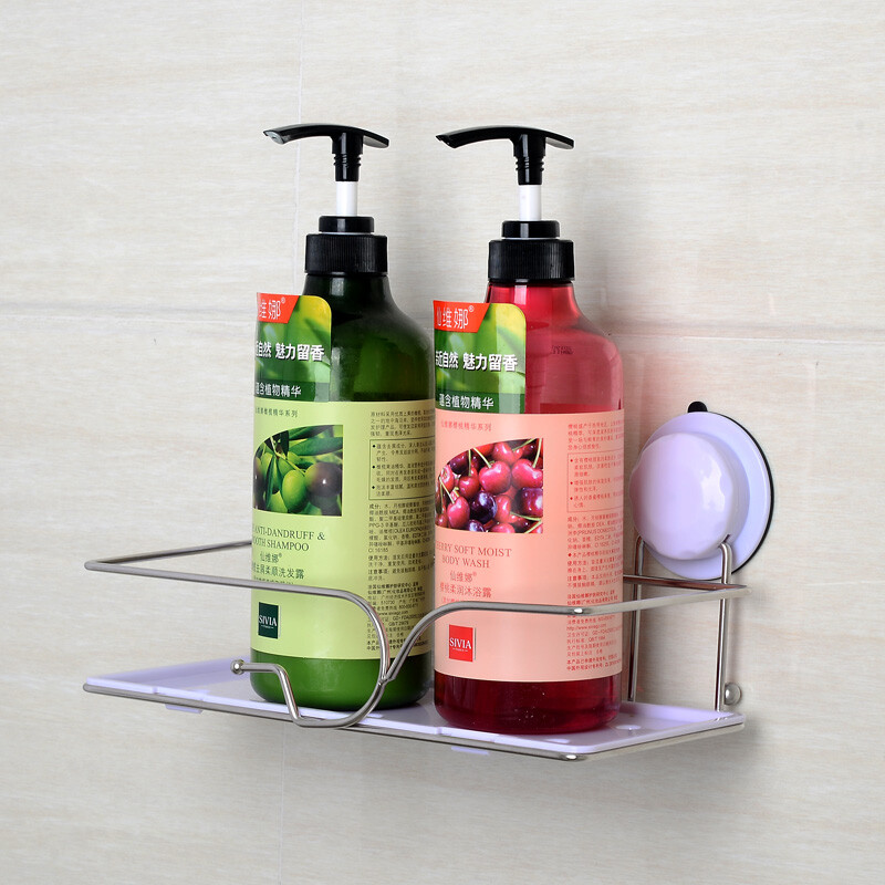 浴室收納新選擇 樂貼不銹鋼免打孔置物架，輕松打造整潔空間